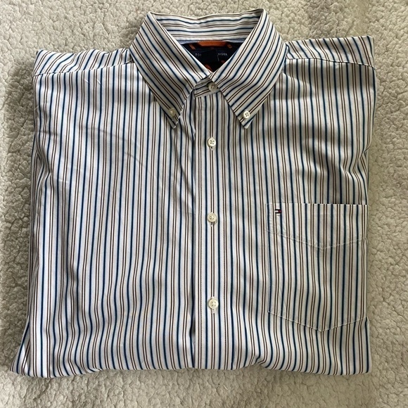 Tommy Hilfiger Two Ply Cotton Button Down Shirt - Picture 1 of 6
